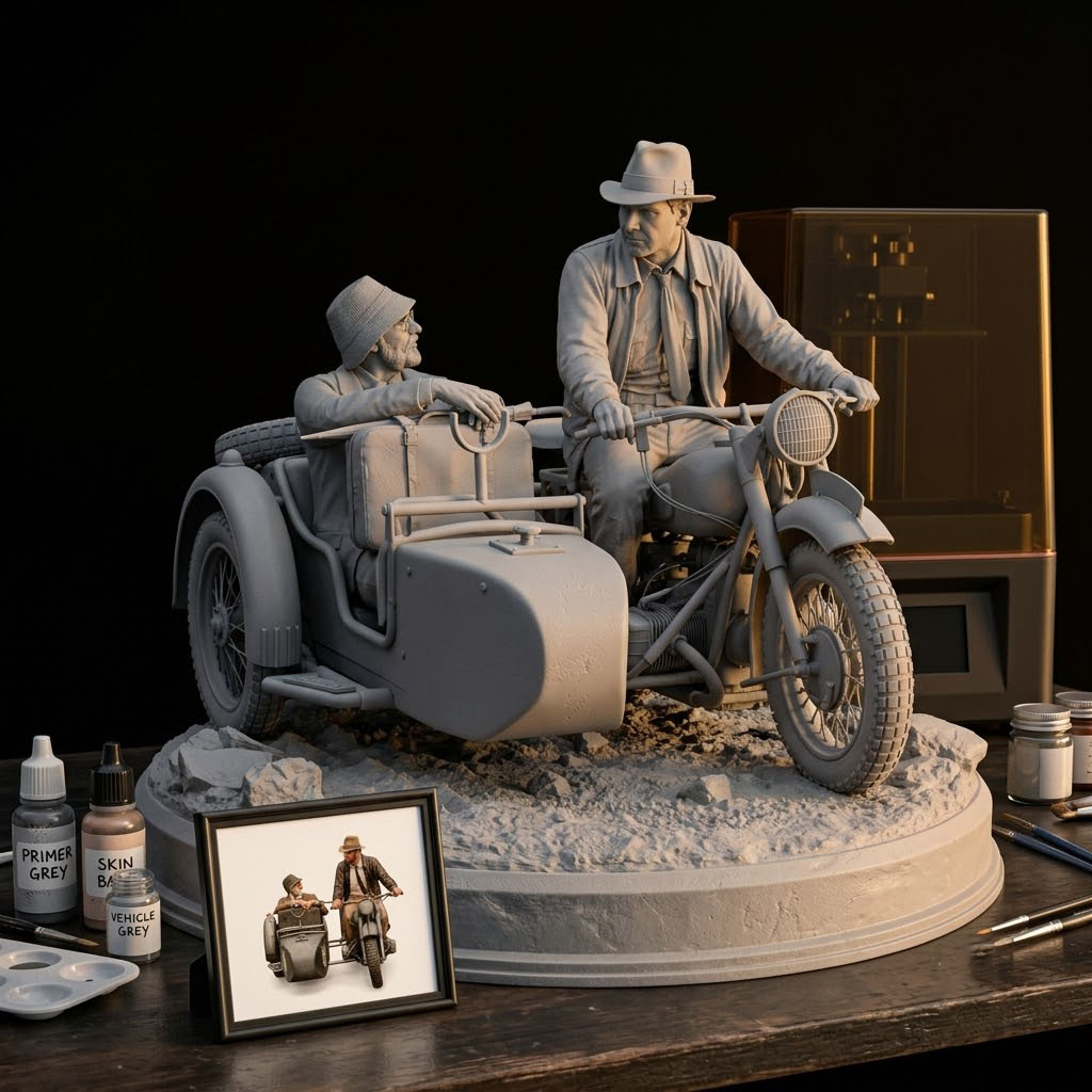 Resin Art Work - 1/18 1/12 Jones Sr. Boyasız, Demonte