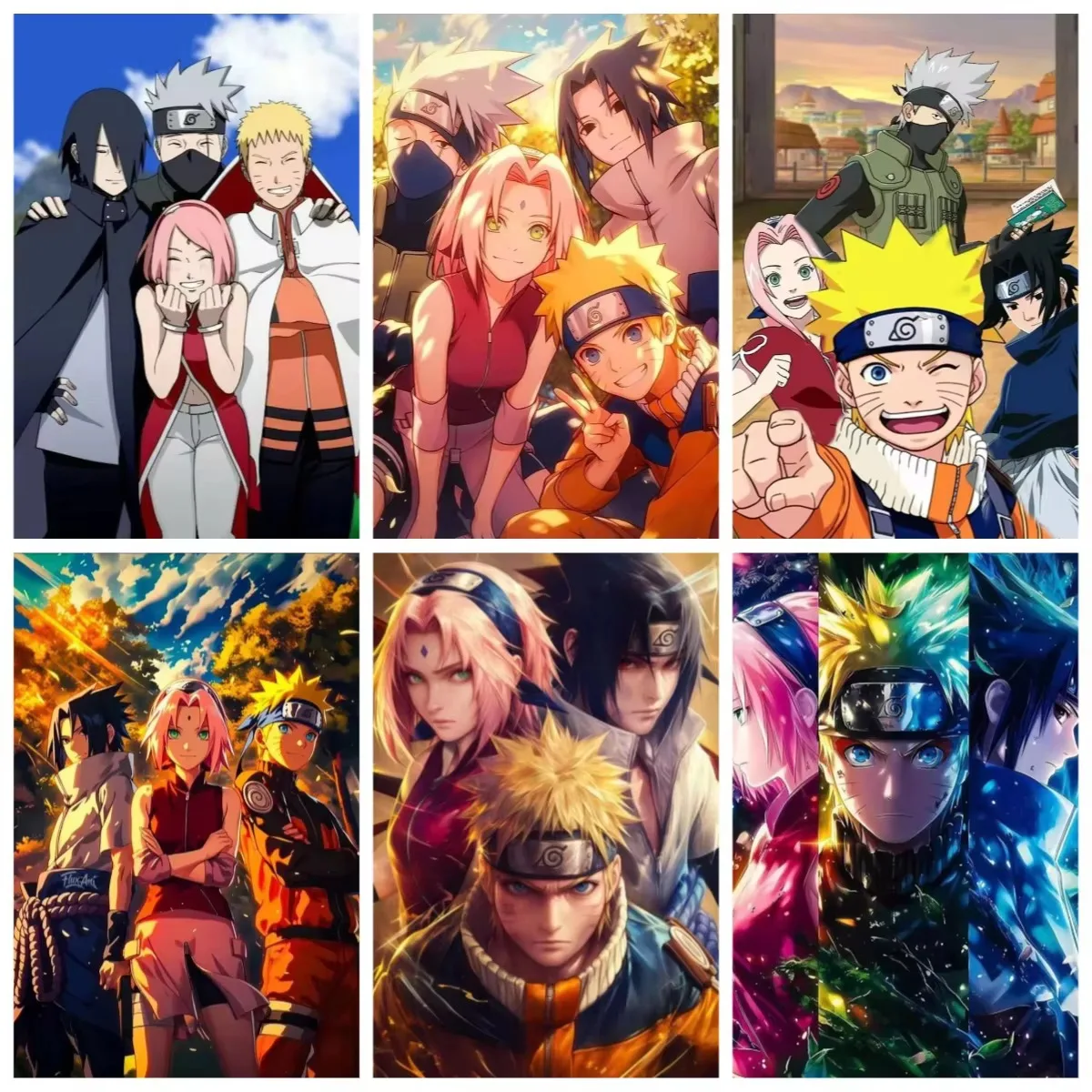 Resin Art Work - Elmas Boyama Naruto Anime Karakterleri, Mozaik