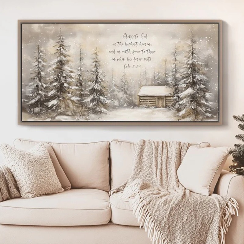 Resin Art Work - Noel İncil Ayeti Duvar Sanatı Baskıları,