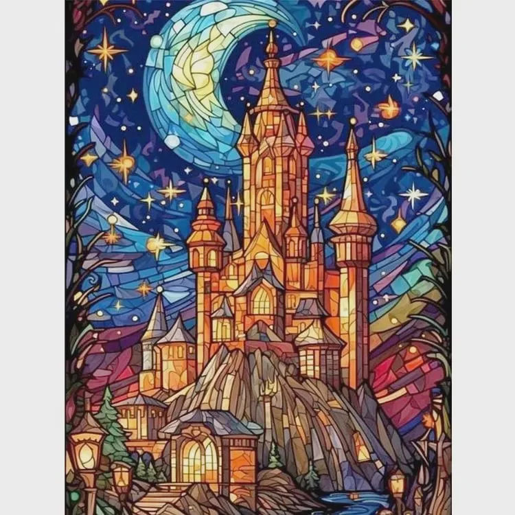 Resin Art Work - Elmas Boyama, Masal Kalesi, Yıldız ve