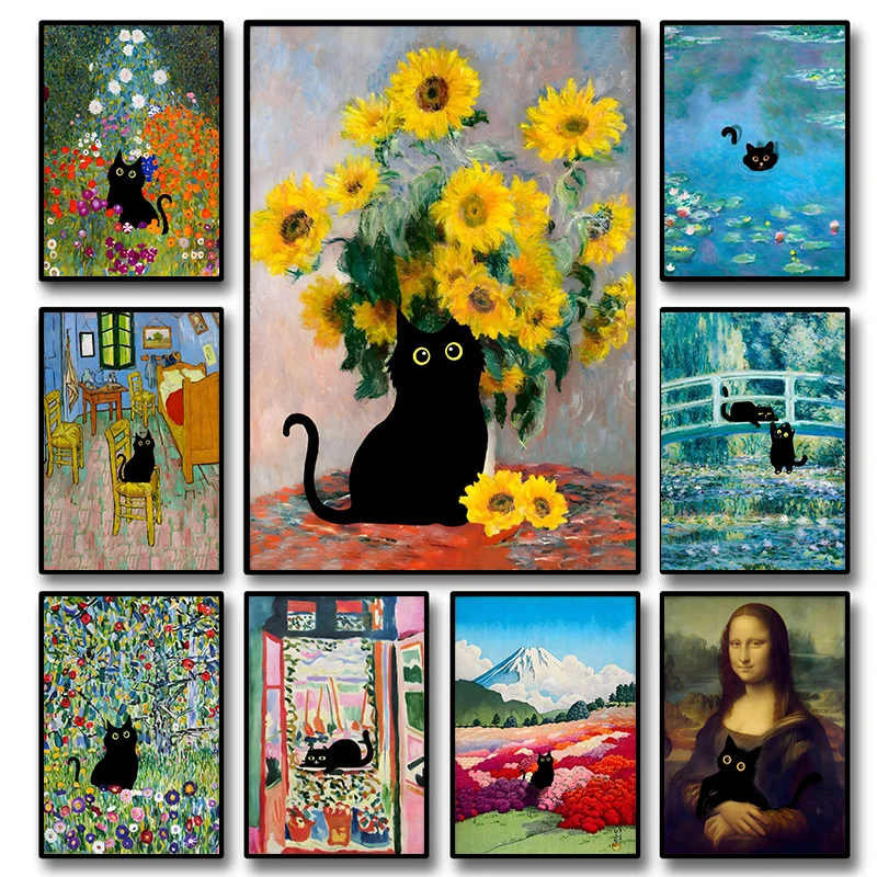 Resin Art Work - Komik Siyah Kedi Dünyaca Ünlü Ressam