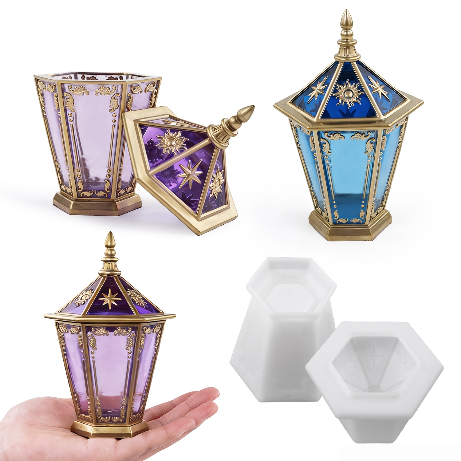 Yıldız ve Ay Altıgen Şişe, Kap - Resin Art Case incelemesi ve fiyatı