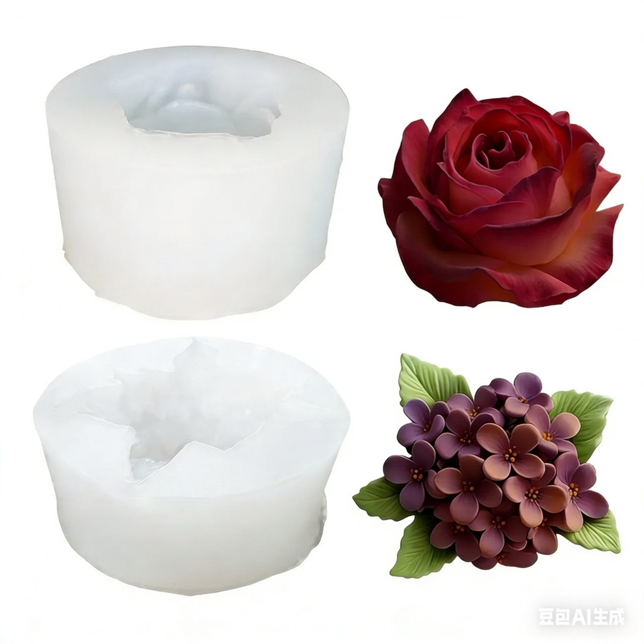 2 Parçalı 3D Gül ve Leylak Sil - Resin Art Wedding Gift incelemesi ve fiyatı