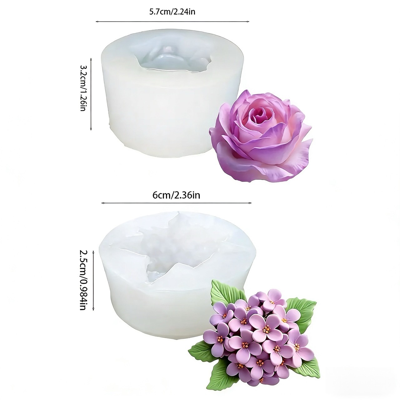 2 Parçalı 3D Gül ve Leylak Sil - Resin Art Wedding Gift incelemesi ve fiyatı